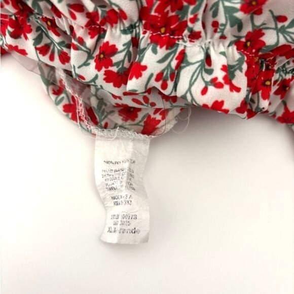 Fashion Nova Blouse XL Cropped Floral Puff Long Sleeve Boho Cottagecore Festival - Picture 5 of 12